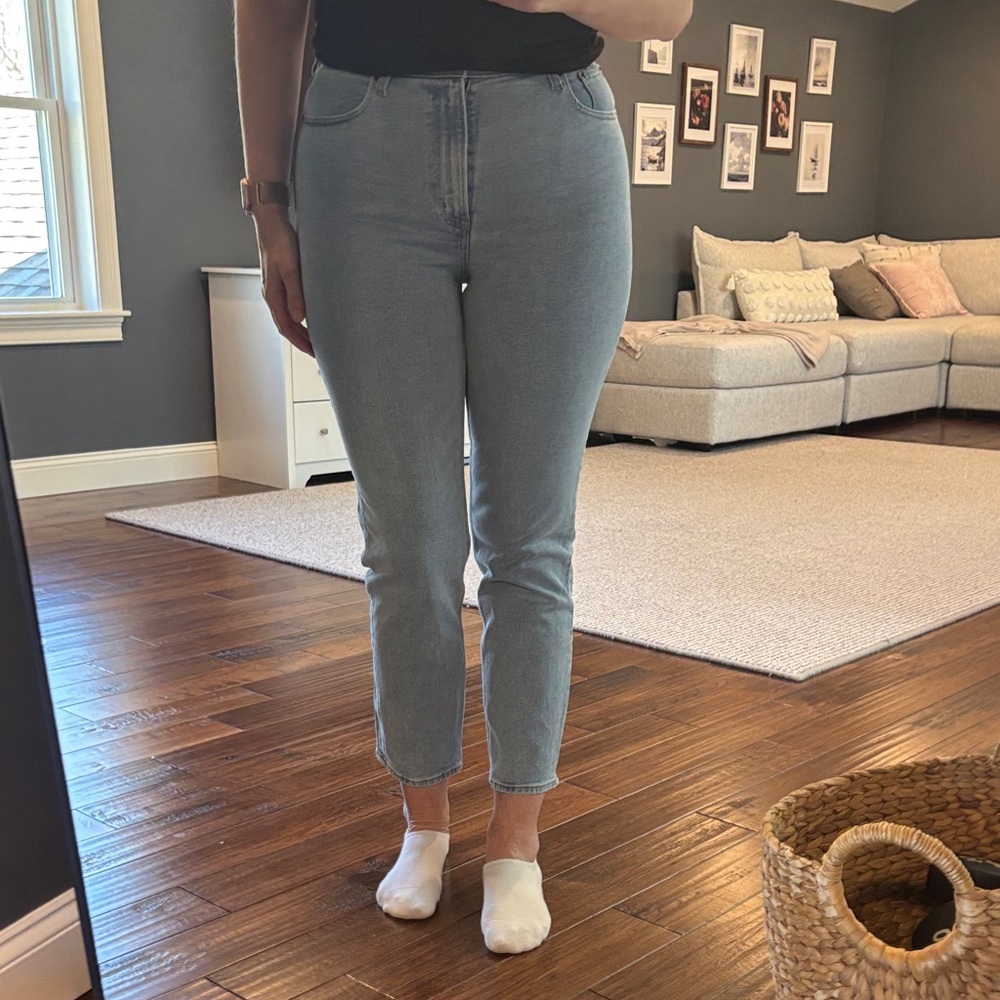 Abercrombie & Fitch Light Blue Cropped High-Rise Jeans